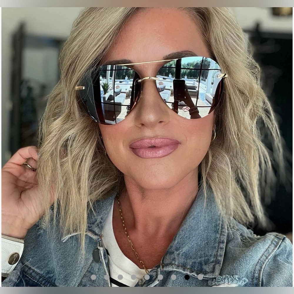 ☀️ NEW DIFF Lenox Gold Brown Gradient Mirror Polarized Sunglasses
